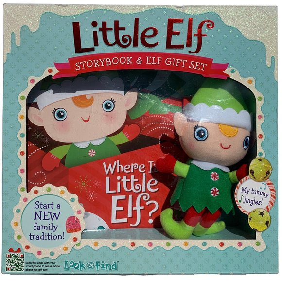 pi kids Other - Little Elf Storybook & Elf Gift Set Elf Jingle Bell Doll Plush In Box NEW